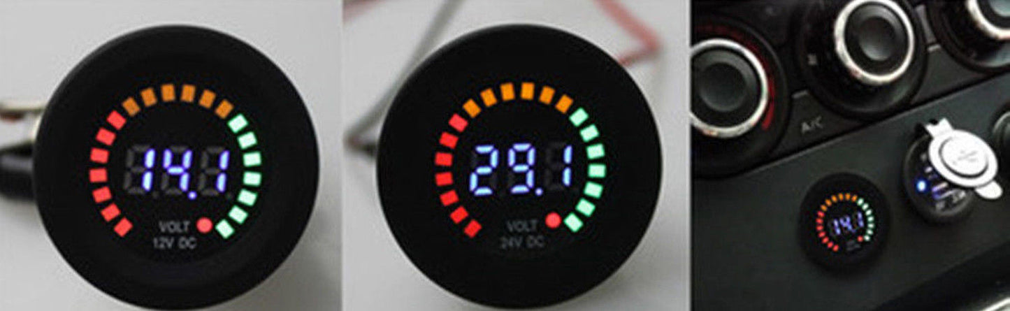 Pactrade Marine Boat Car RV Motorcycle LED Mini Digital Display Voltmeter Waterproof Meter 12v