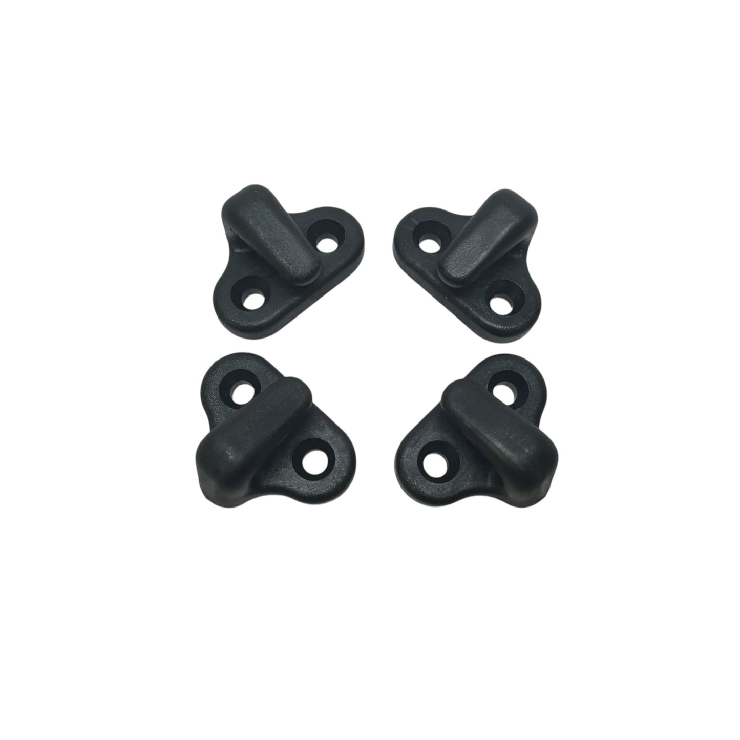 Pactrade Marine Boat Canoe Kayak 4 PCS Black Pom Double Hole Lashing Hook 0.15" Hole Size