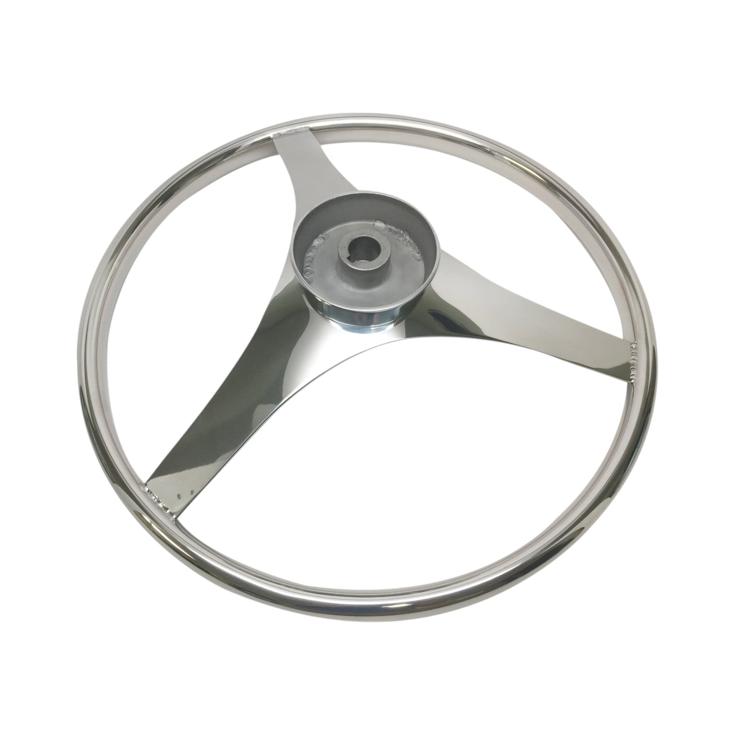 Pactrade Marine Boat Durable 3 Flat Spoke Stainless Steel Sports Steering Wheel, 15-1/2"L