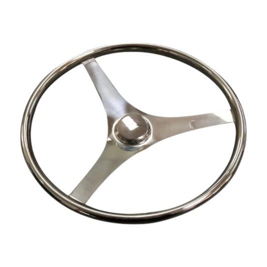 Pactrade Marine Boat Durable 3 Flat Spoke Stainless Steel Sports Steering Wheel, 13-1/2"L