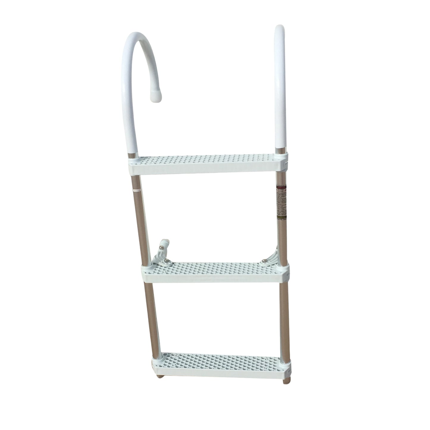 Pactrade Marine Boat Aluminum White Polyethylene Swim Boarding 3 Steps Ladder Hook 35X15"