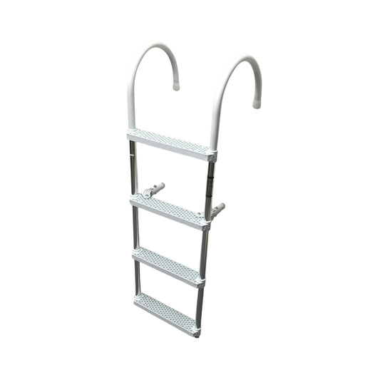 Pactrade Marine 4 Steps Ladder Hook (Aluminum White Polyethene, 46x15-Inch)