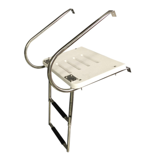 Pactrade Marine Boat Univ. Swim Platform Under Mount Telescopic Ladder 2 Step In/Outboard