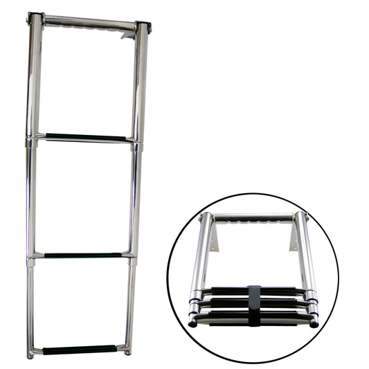 Pactrade Marine Boat Swim 3 Step Stainless Steel 304 Telescoping Ladder