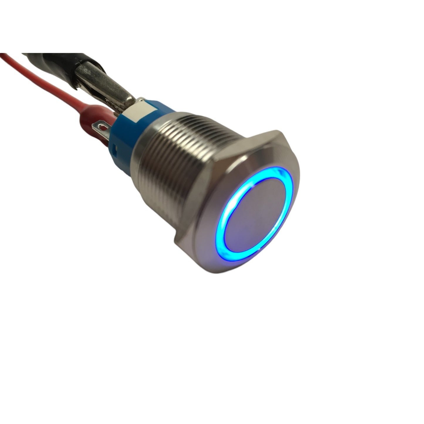 2 of Pactrade Marine SS304 Blue LED 12V Flush Light Auto On-Off Push Switch Ring Button