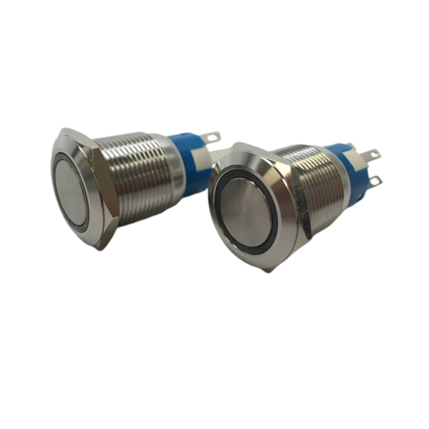 2 of Pactrade Marine SS304 Blue LED 12V Flush Light Auto On-Off Push Switch Ring Button