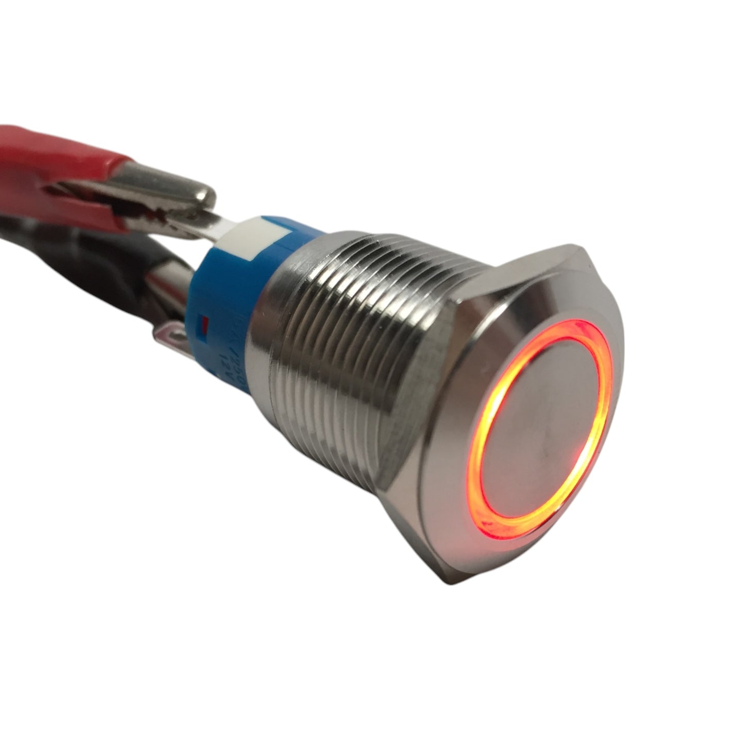 Pactrade Marine Boat SS304 Red LED 12V 5A Flush Light Auto On-Off Push Switch Ring Button