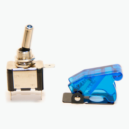 Pactrade Marine Blue Dot LED Toggle Switch and Blue Safety Switch Flip Cap Cover