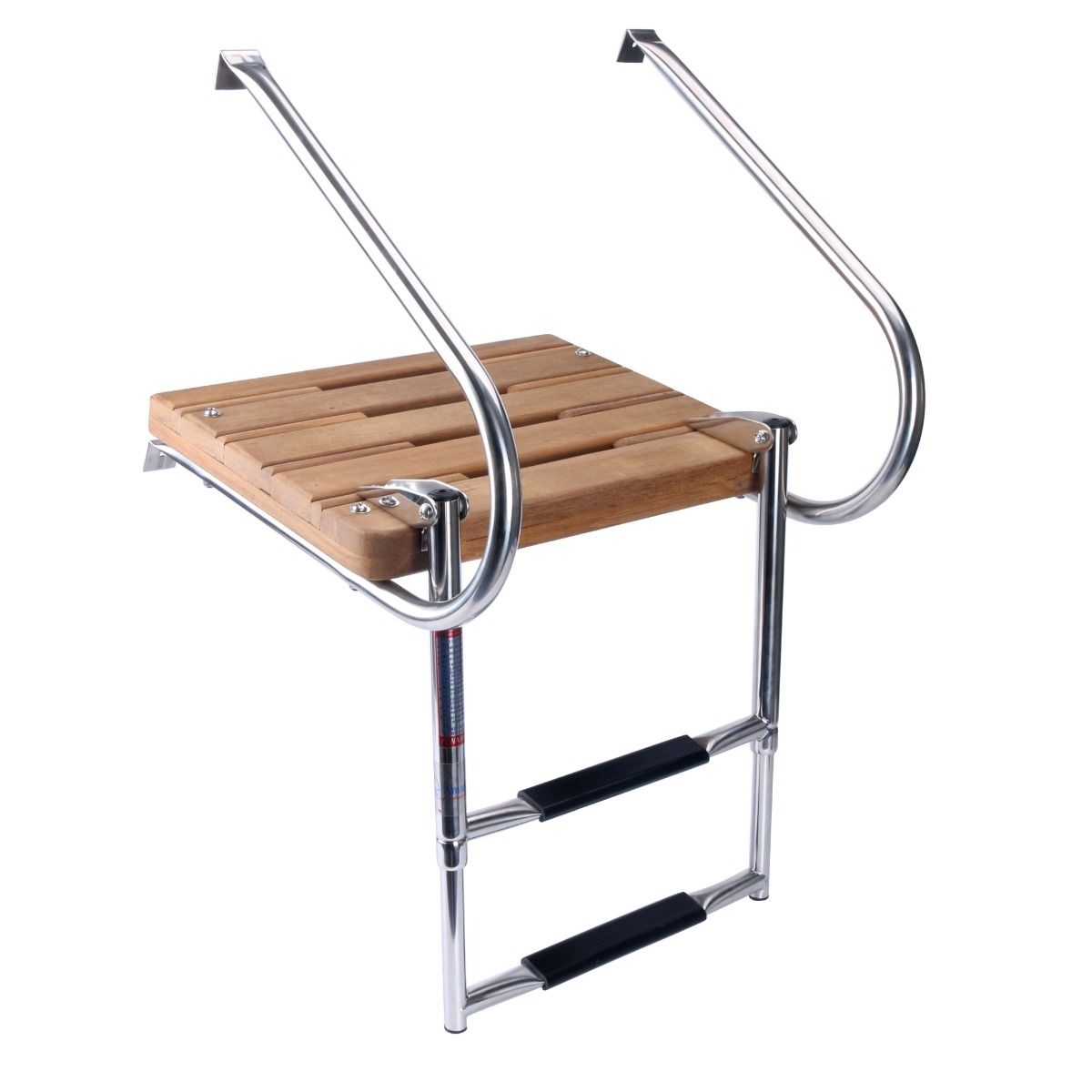 Pactrade Marine Platform Ladder, Stainless Steel Inboard Teak