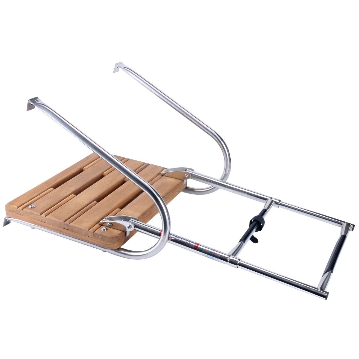 Pactrade Marine Platform Ladder, Stainless Steel Inboard Teak