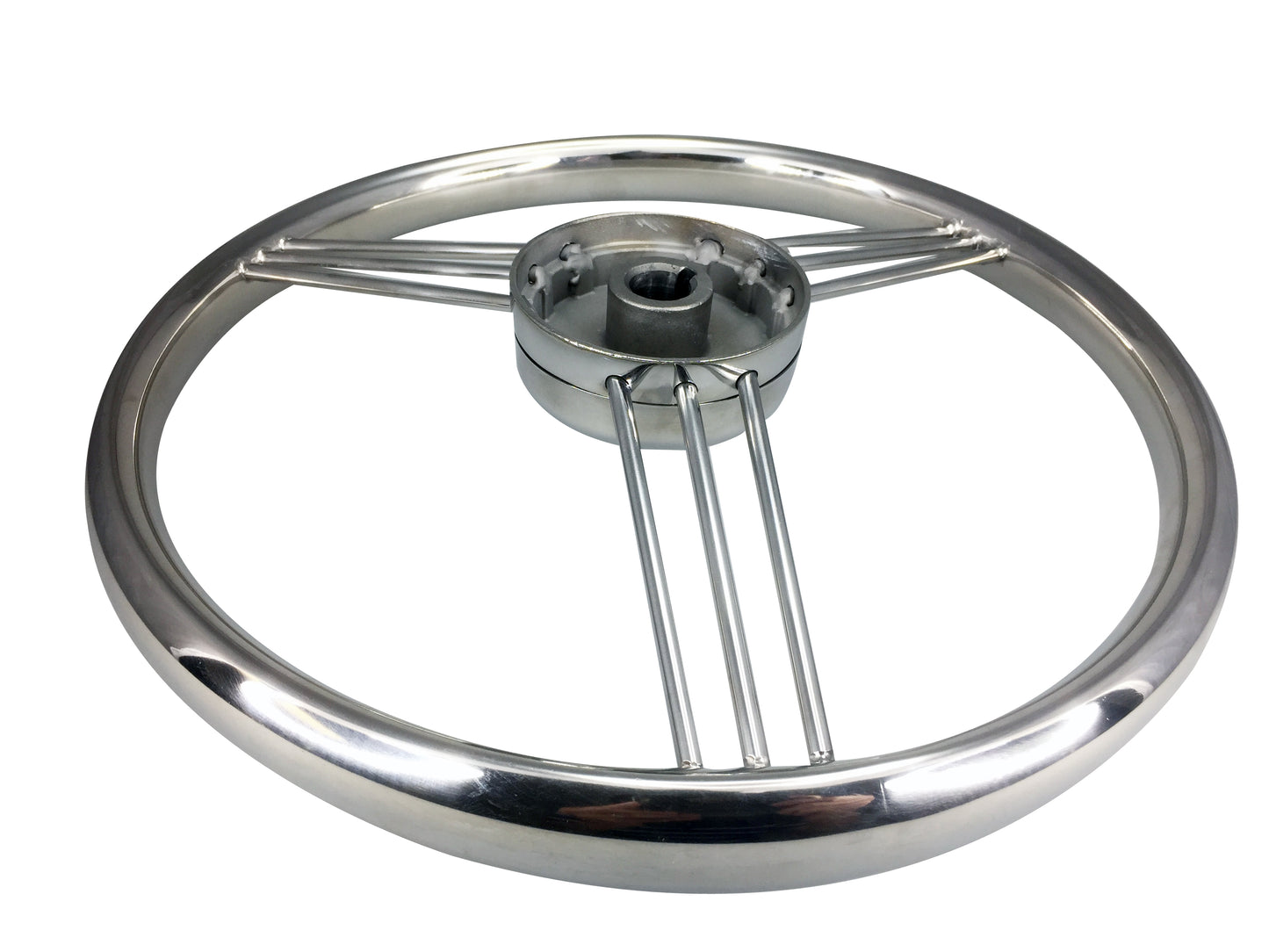 Pactrade Marine Polished S.S 304 Boat 9 Spoke Steering Wheel 13 1/2" - 15°