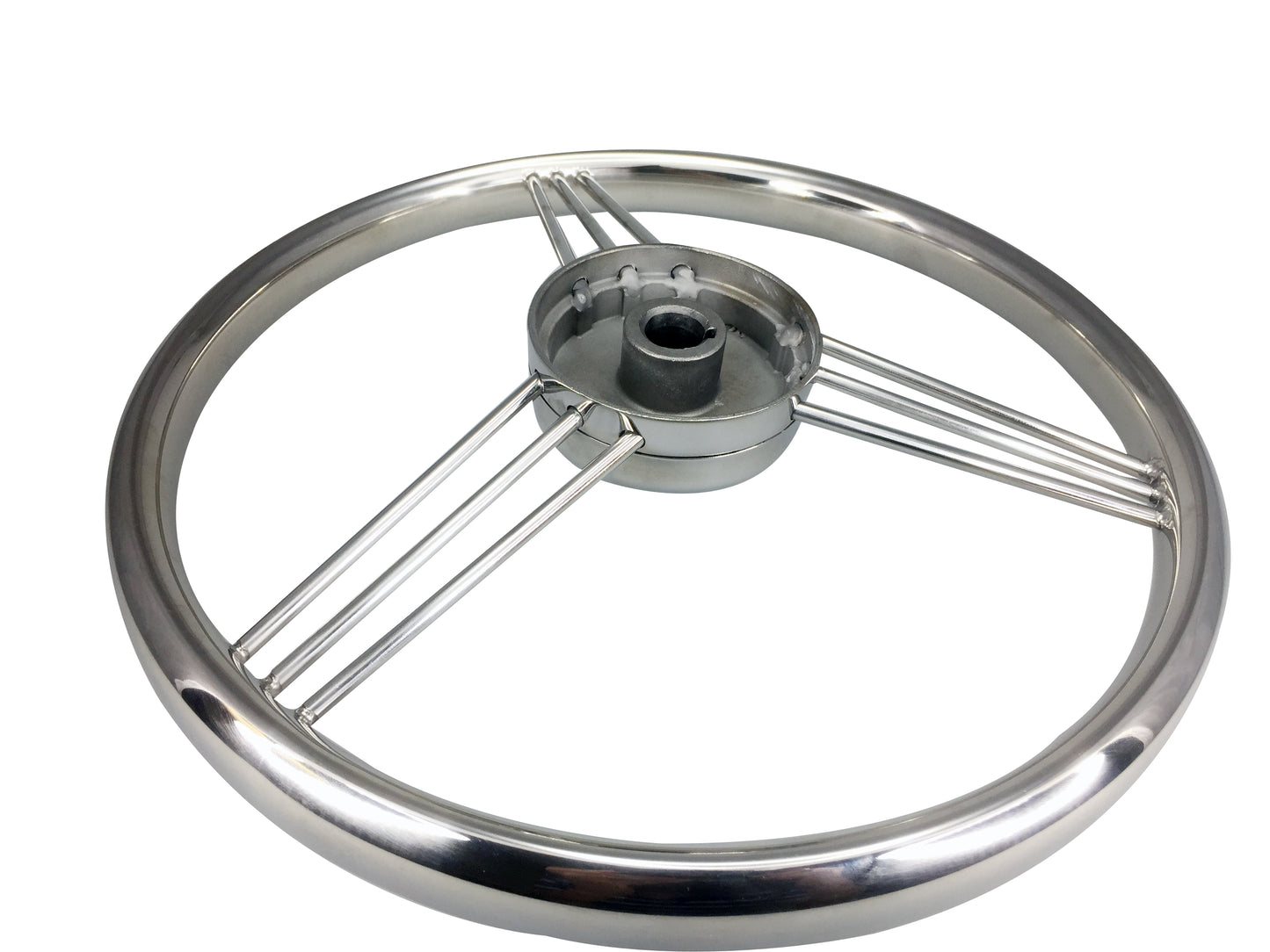 Pactrade Marine Polished S.S 304 Boat 9 Spoke Steering Wheel 13 1/2" - 15°