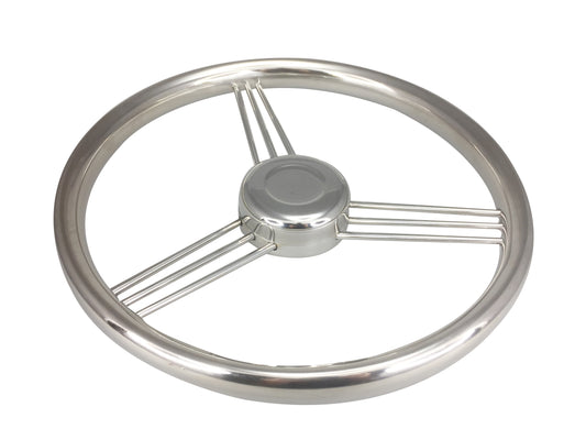 Pactrade Marine Polished S.S 304 Boat 9 Spoke Steering Wheel 13 1/2" - 15°