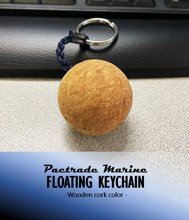 Pactrade Marine Boat Pontoon Kayak Buoyant Brown Cork Wooden Ball Water Sports Ring Keyring Float Keychain