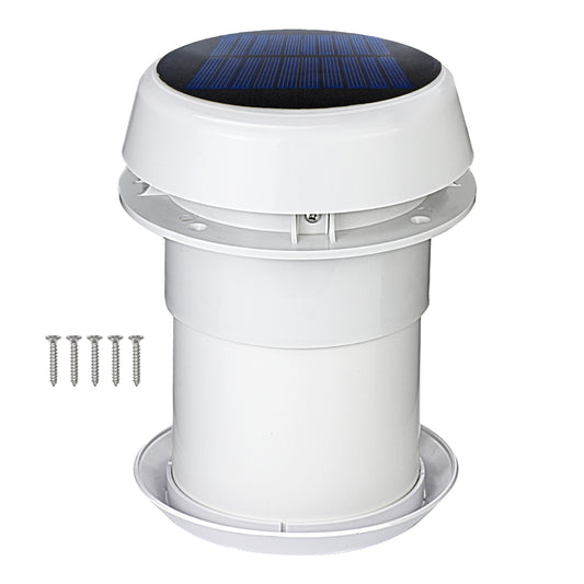 Pactrade Marine Solar Roof Vent Fan - Dual-Mode 12V/Solar Vent Fan for Shed, RV, Trailer, More | Solar/12V Exhaust Fan for Odor & Moisture Control | Quiet, Weatherproof RV Exhaust Fan Replacement