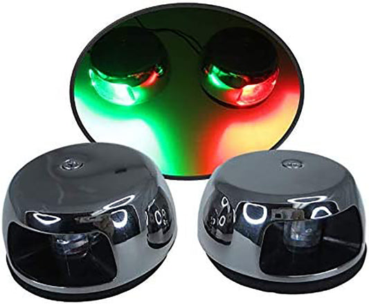 Pactrade Marine Horizontal SS304 Navigation Green Starboard Red Port LED Lights