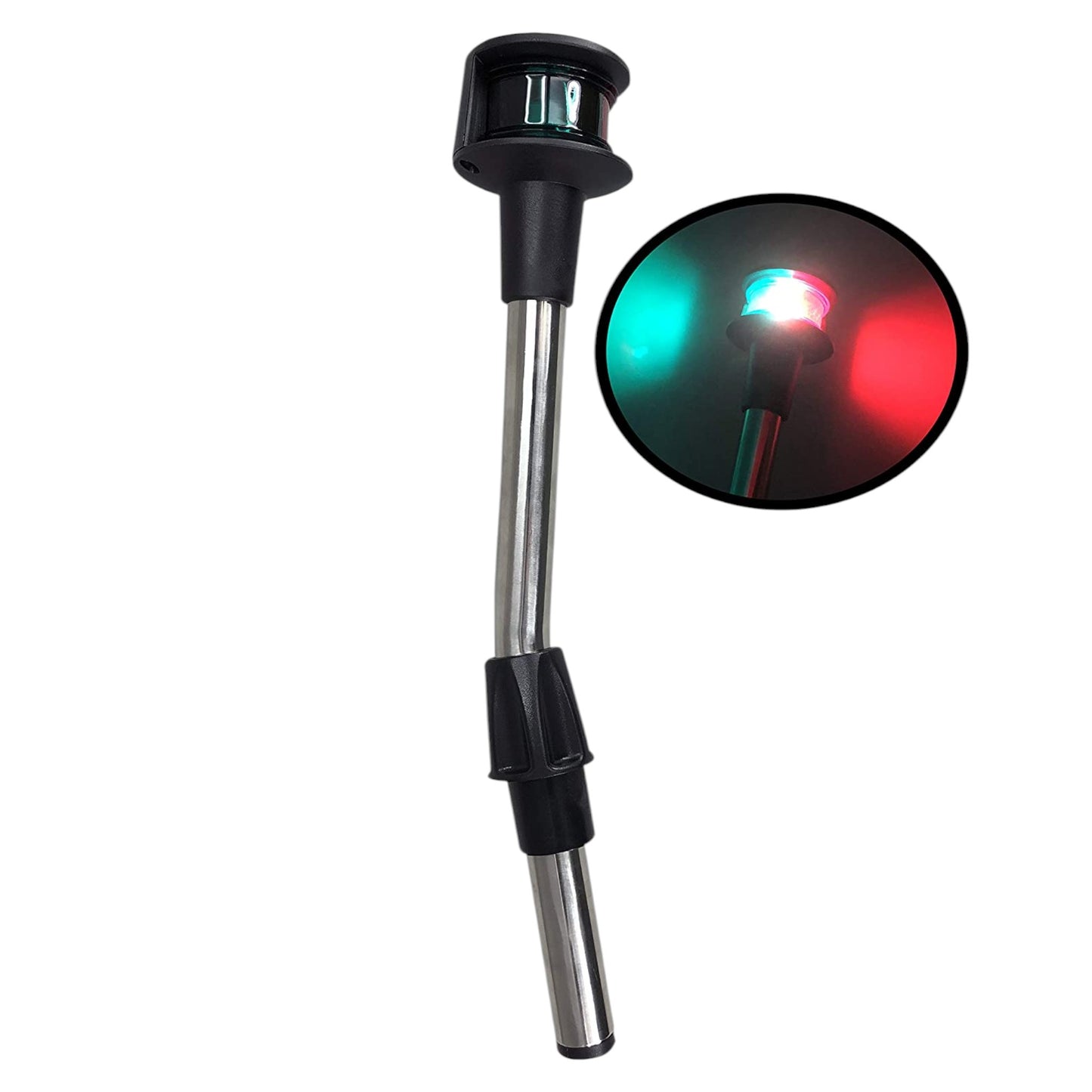 Pactrade Marine Navigation Red Green LED Bi-Color 12'' Plug in Bow Light Angled