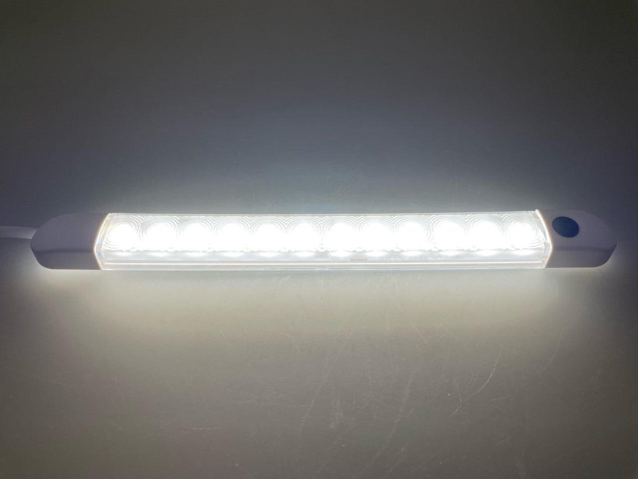 Pactrade Marine LED Strip Courtesy Light White PC Plastic Housing Nature White Surface Mount with Switch DC12V 4WCE RoHS Certified 9-1/2"x1/2" x7/8" (Nature White/Blue)