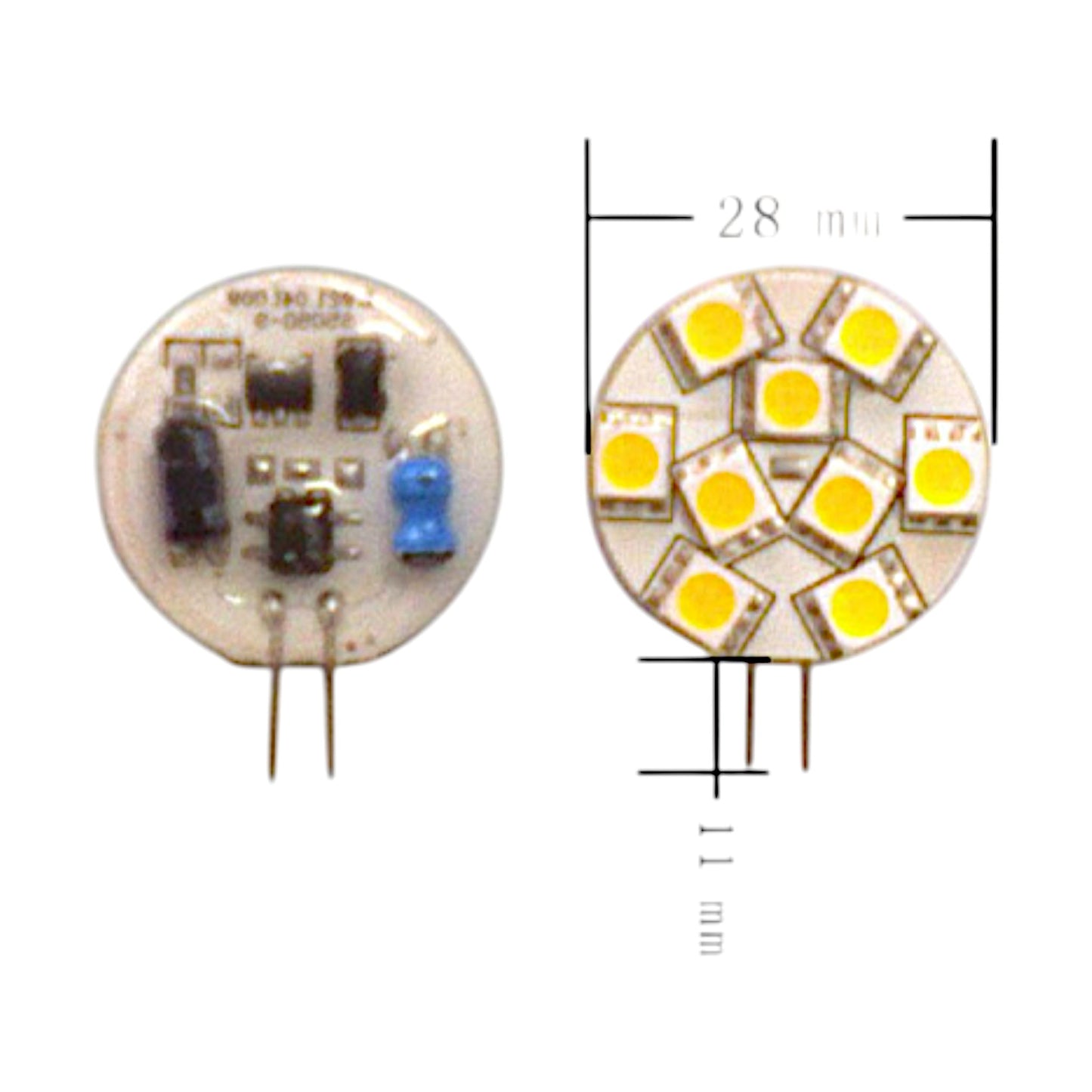 Pactrade Marine RV Trucks Part Replacement LED Bulb G4 Type Warm White Side Pin 1.1" Diameter