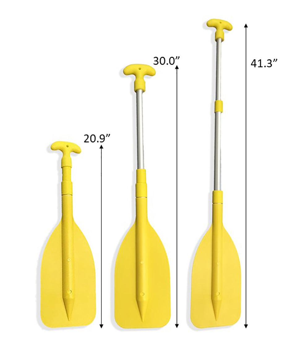 Pactrade Marine Boat Kayak Canoe Rafting Jet Ski Tube Yellow Plastic Telescopic Aluminum Mini Oar Paddle Extended from 20'' to 41.3" Boat Accessories for Kids and Adults