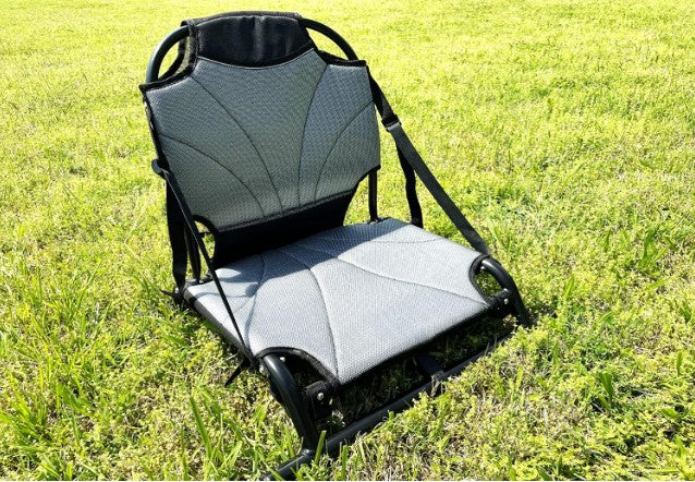 Pactrade Marine Adjustable Straps Black Gray Textilene Mesh Fabric Upright Deluxe Lightweight Kayak Seat Foldable Canoe Cushion Aluminum Frame Sit On Top Fishing Canoeing Boating Kayaking Rafting