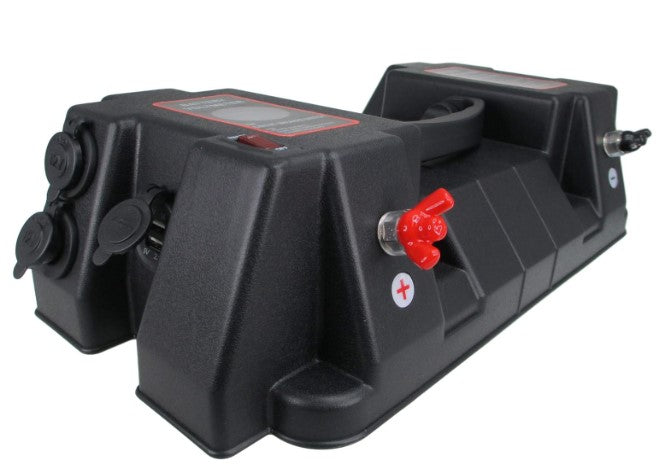 Pactrade Marine Boat Battery Box Dual USB Charger 2 Power Socket Voltmeter Gauge