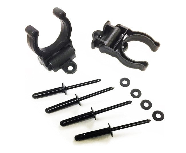 Pactrade Marine Boat Canoe Kayak Pair (2 PCS) of Black Folding Paddle Clip Kit