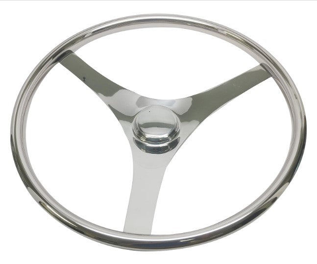 Pactrade Marine Boat Durable 3 Flat Spoke Stainless Steel Sports Steering Wheel, 13-1/2"L