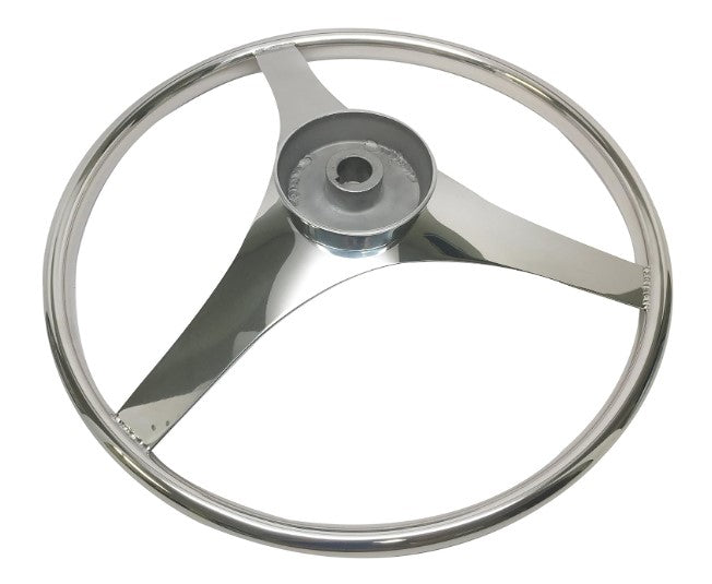 Pactrade Marine Boat Durable 3 Flat Spoke Stainless Steel Sports Steering Wheel, 13-1/2"L