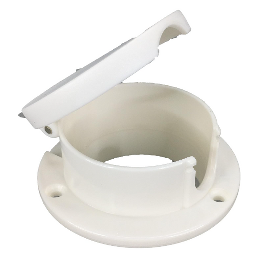 Pactrade Marine Boat White Plastic Anchor Hinge Lid Rope Deck Pipe