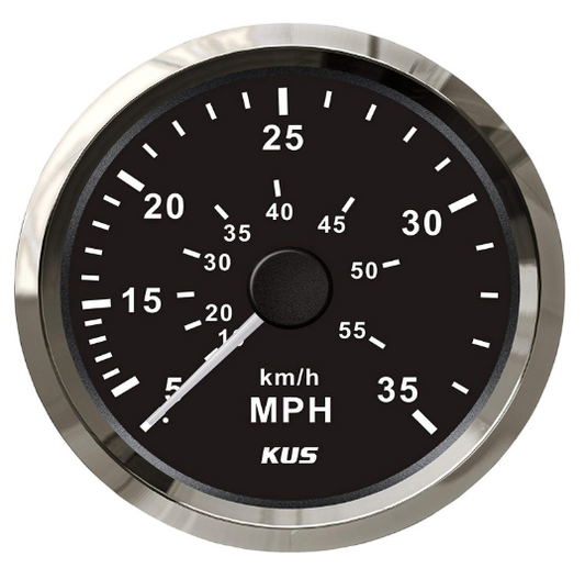 Pactrade Marine Kus Boat Hour Speedometer Gauge 0-35MPH 0-55KMH Backlight 12V