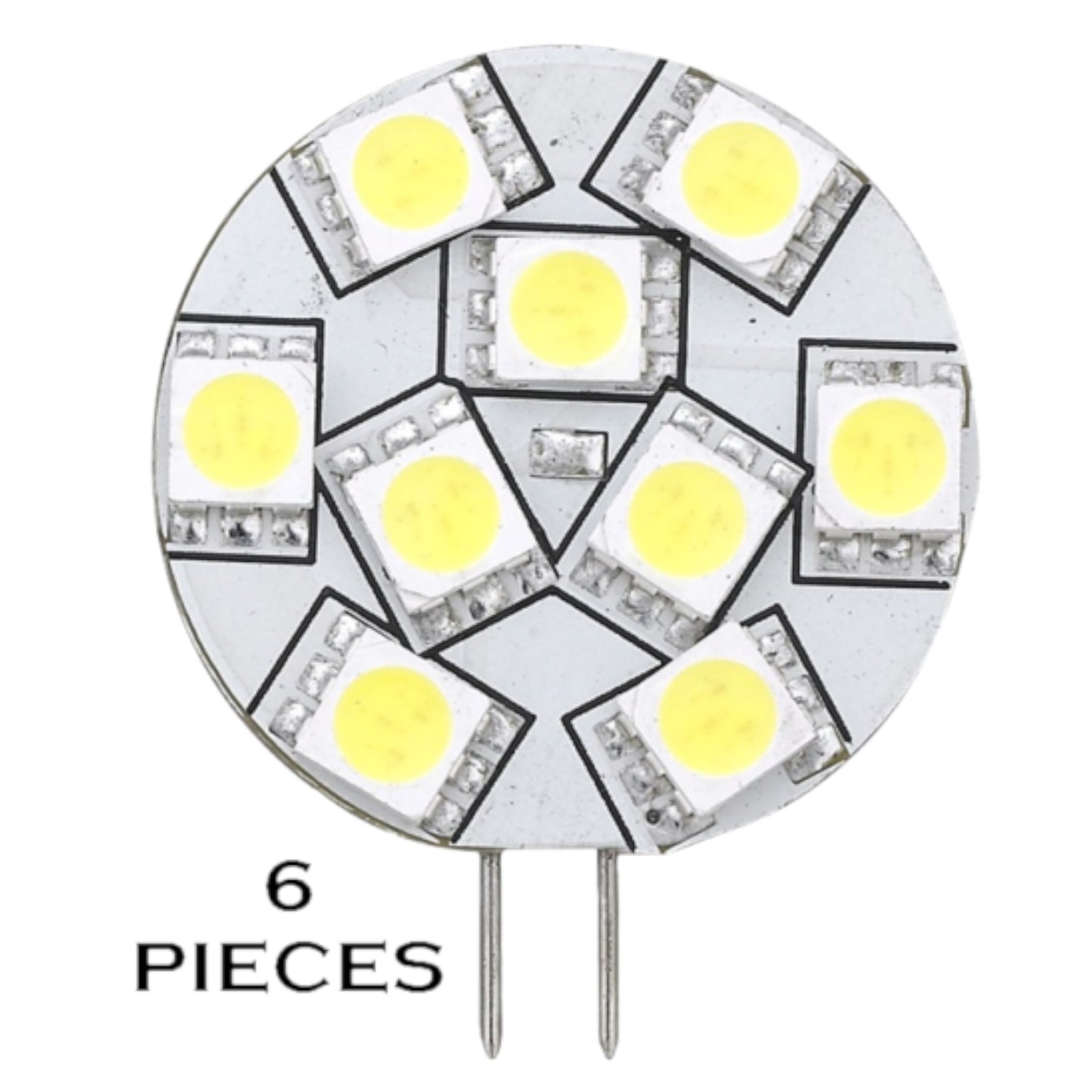 Pactrade Marine Trailer RV Part Replacement LED Bulb G4 Warm White Side Pin 1.1"Dia 6 PCS