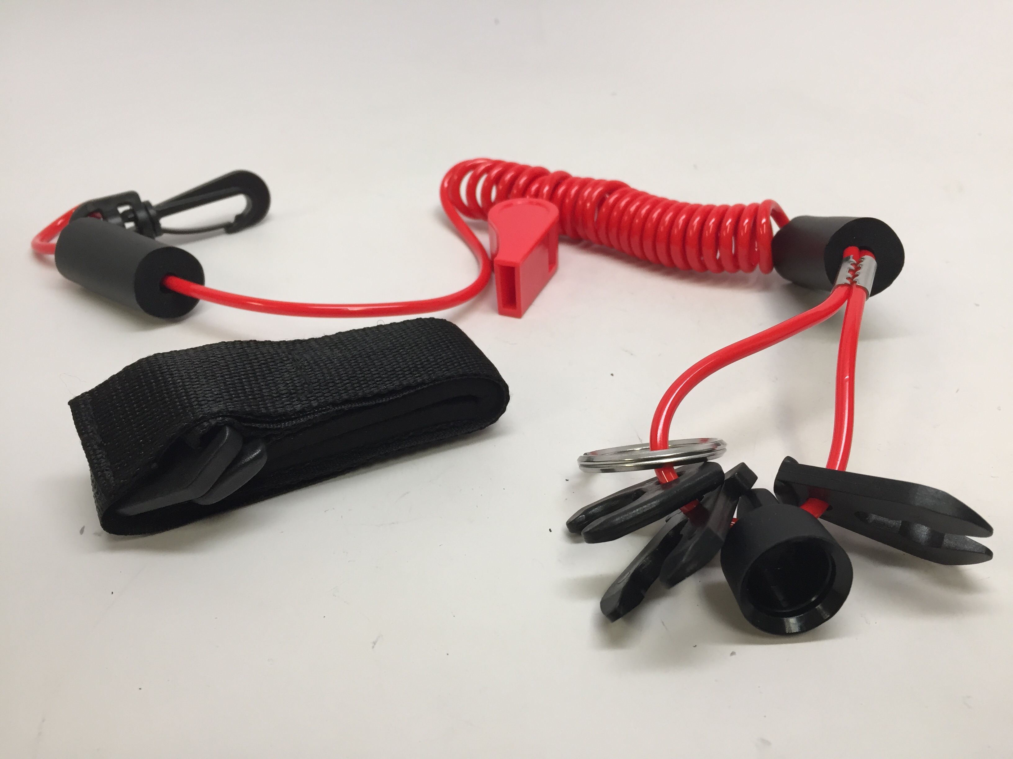 MARINE BOAT KILL SWITCH RED CAP ROPE LANYARD SAFETY WHISTLE 4 KEYS ...