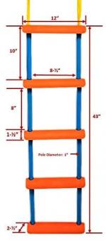 Pactrade Marine Inflatable Boat Kayak Emergency 5-Step Orange Folding Ladder Storage Bag