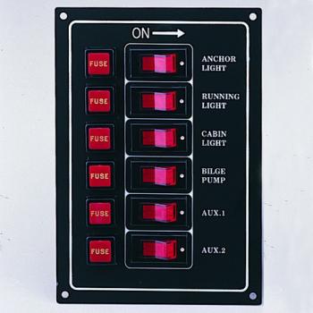 6 Gang Illuminated Switch Panel (Silver Panel)